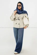 ترنچ کت کتان آستر دار @@کد1004362