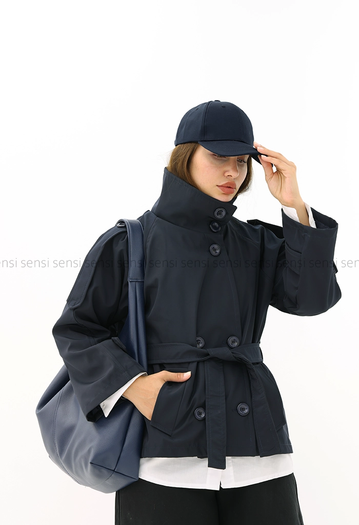 ترنچ کت یقه ایستاده سانتانا @کد1004337 (12) ترنچ کت یقه ایستاده سانتانا @کد1004337