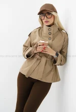 ترنچ کت یقه بلند سانتانا کد1004403
