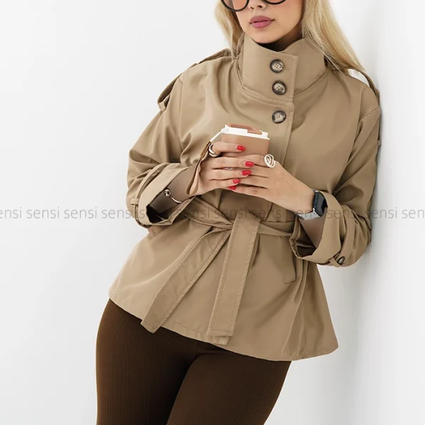 ترنچ کت یقه بلند سانتانا کد1004403
