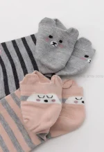 جوراب طرح دار پنبه کد1004134