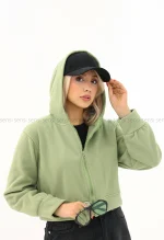 سویشرت کوتاه کلاه دار کد1004353