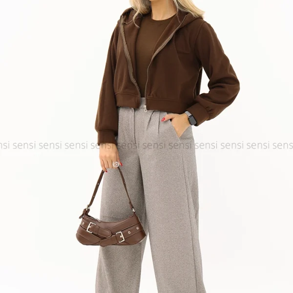 سویشرت کوتاه کلاه دار کد1004353