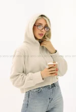سویشرت کوتاه کلاه دار کد1004353