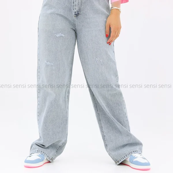 شلوار جین نیم بگ سایز بزرگ کد1004211
