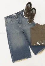 شلوارک جین واید فول بگ کد1004238