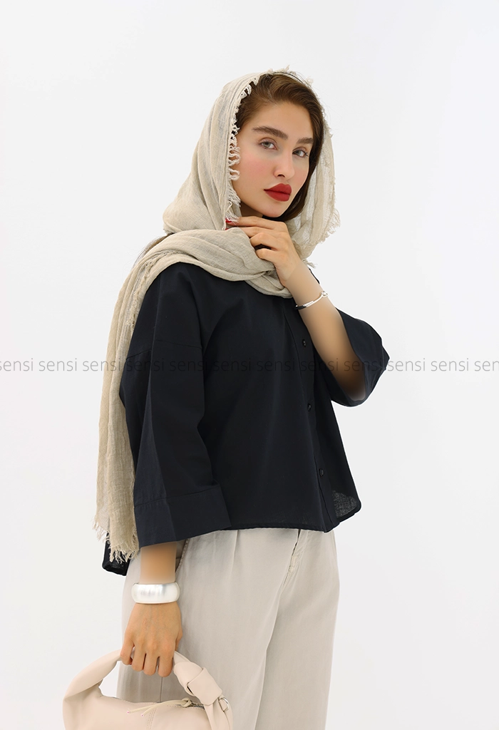 شومیز لینن پایین برش