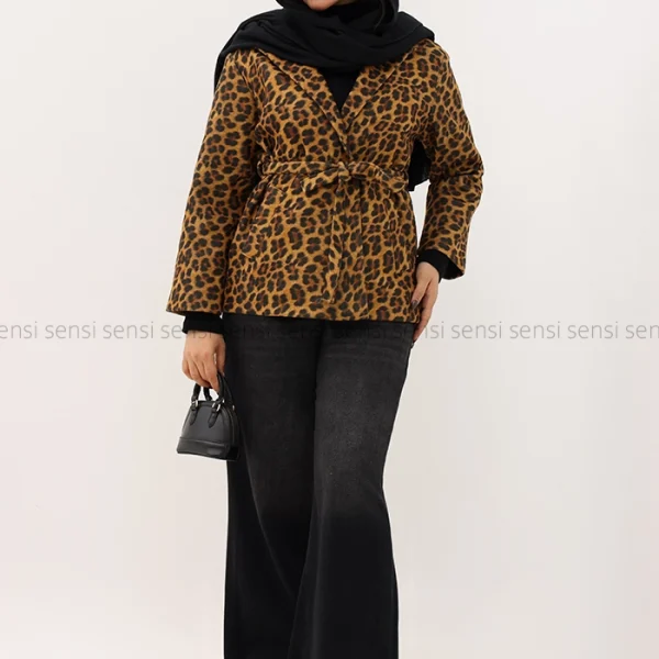 کت فوتر یقه انگلیسی پلنگی@کد1004246