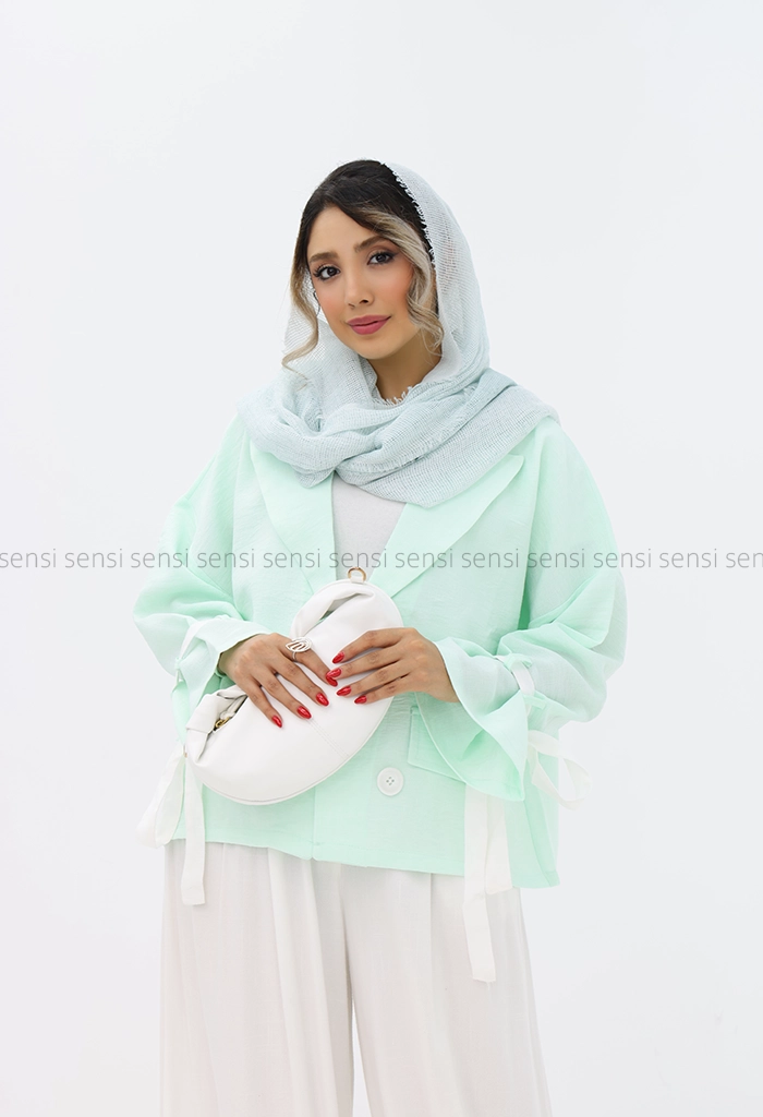 کراپ آستین بندی لینن شانتون کد1004194
