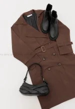 بارانی بلند6دکمه آستر دار @@کد1004760