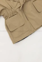 بارانی کمرکش کتان کد1004289