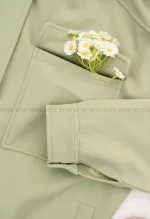 بامبر کتان کج راه جلو زیپ کد1004649