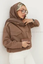 بامبر کتان کج راه جلو زیپ کد1004649