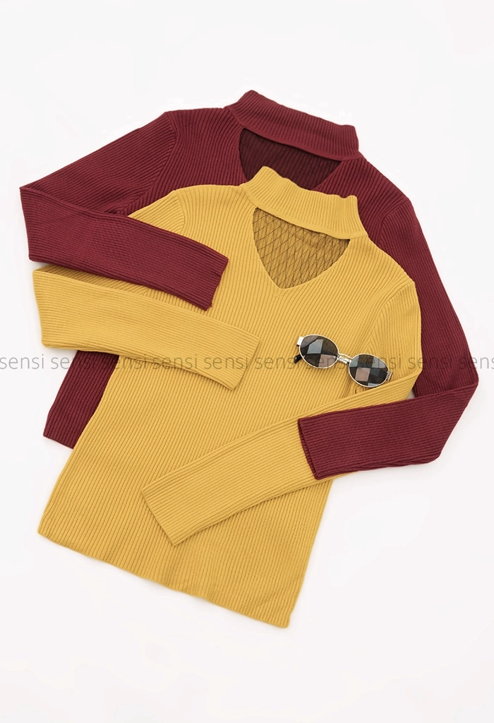 بلوز بافت یقه تور کد1004714 (3) بلوز بافت یقه تور کد1004714