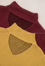 بلوز بافت یقه تور کد1004714