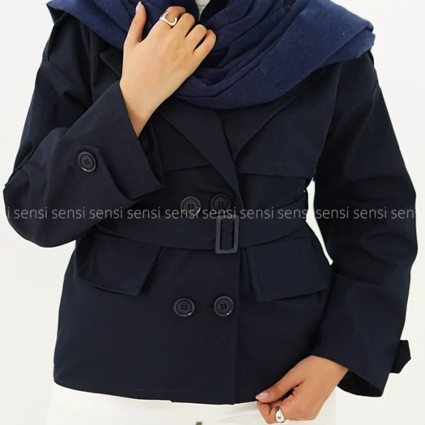 ترنچ کت کتان آستر دار @کد1004648