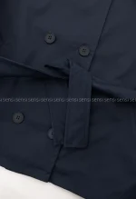 ترنچ کت یقه ایستاده کتان @کد1004520