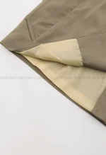 ترنچ کت یقه ایستاده کتان@کد1004635