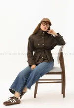ترنچ کت یقه بلند سانتانا کد1004400