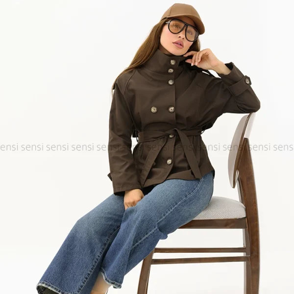 ترنچ کت یقه بلند سانتانا کد1004400