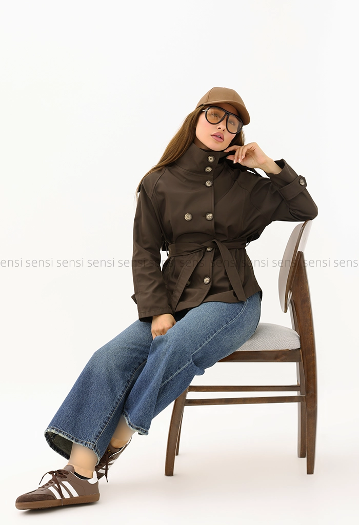 ترنچ کت یقه بلند سانتانا کد1004400