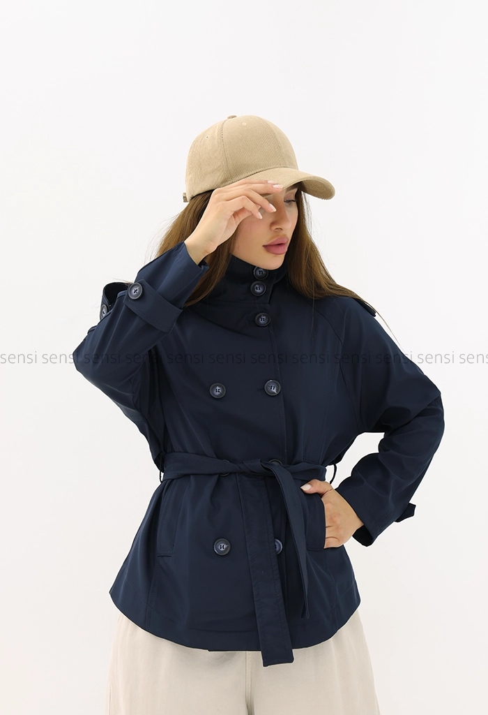 ترنچ کت یقه بلند سانتانا کد1004400
