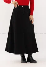 دامن بلند کتان کد1004490