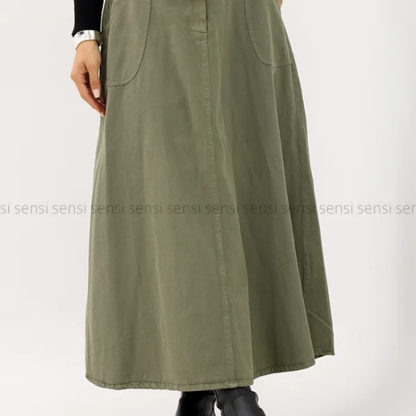 دامن بلند کتان کد1004490