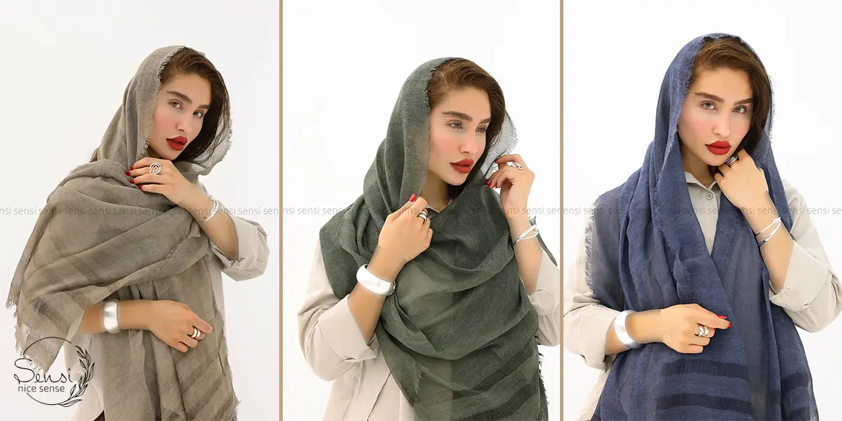 کردن شال و روسری با لباس‌های تک‌رنگ مونوکروم