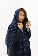 شال بافت موهر چهارخونه کد1004422