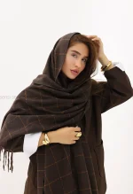 شال بافت موهر چهارخونه کد1004422
