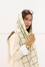 شال بافت موهر چهارخونه کد1004422
