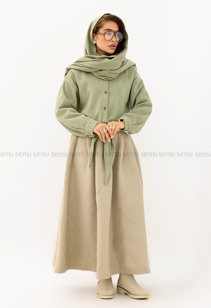 شومیز فوتر موهر جلو گره ای کد1004410