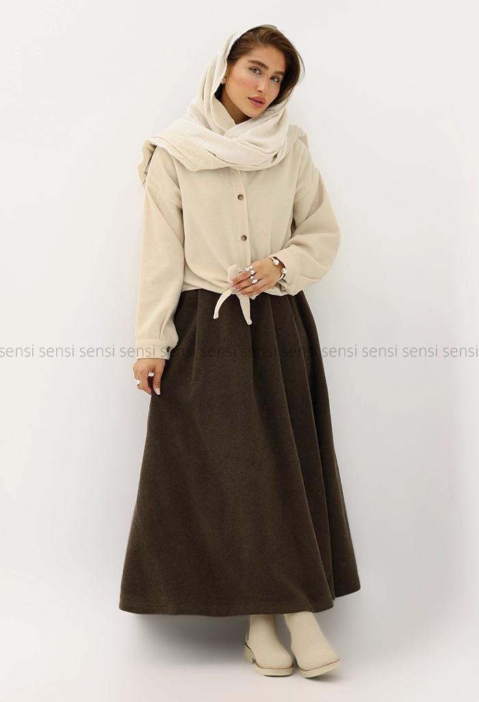 شومیز فوتر موهر جلو گره ای کد1004410