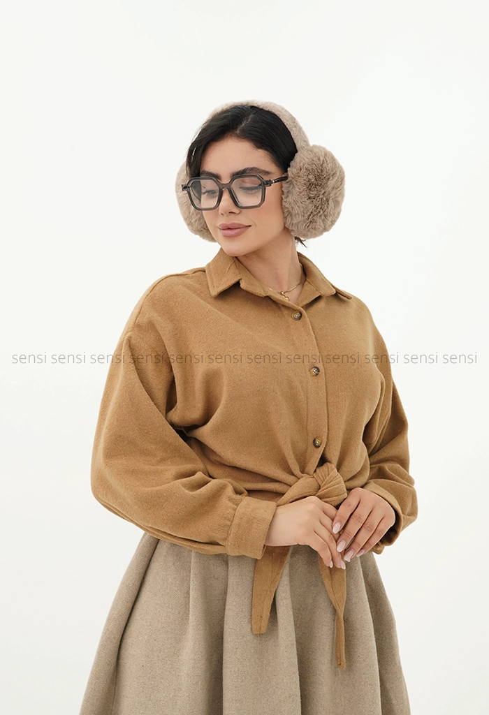 شومیز فوتر موهر جلو گره ای کد1004410