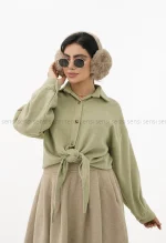شومیز فوتر موهر جلو گره ای کد1004410