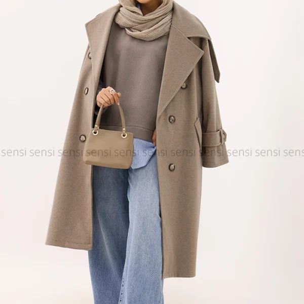 کاپشن کوتاه کتان کج راه کد1004770