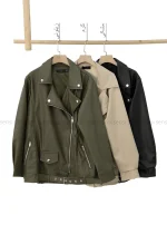 کت چرم زارا آستر دارکد1004564