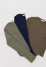 کراپ یقه گرد آستین بلند کد1004553
