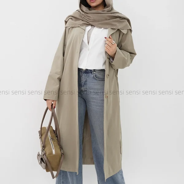 بارانی جلو دکمه آستر دار کد1004809