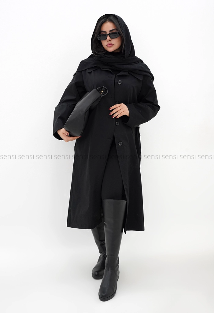 بارانی جلو دکمه آستر دار کد1004809