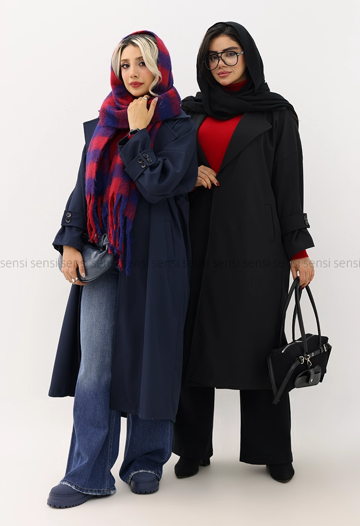 بارانی سانتانا آستر دار آستین بزرگ کد1004872