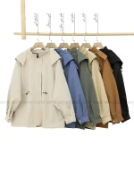 بارانی کتان tc کلاه دار کد1004944