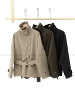 بارانی یقه ایستاده جلو زیپ کد1004628