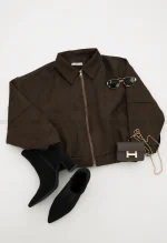 بامبر جلو زیپ جیر آستر دارکد1004656