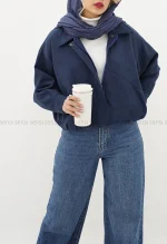 بامبر جلو زیپ جیر پیله کد1004657