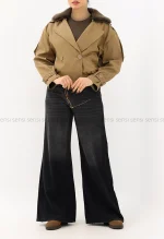 ترنچ کت سانتانا یقه پوست کد1004660