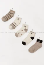 جوراب طرح دار نیم ساق پنبه کد1004919