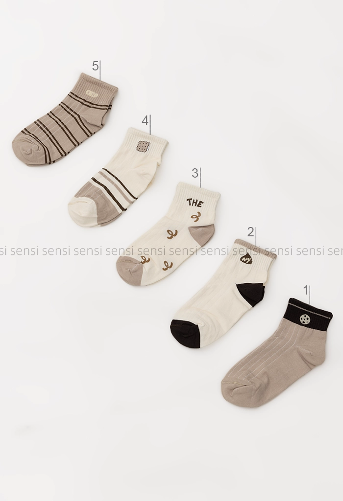 جوراب طرح دار نیم ساق پنبه کد1004919