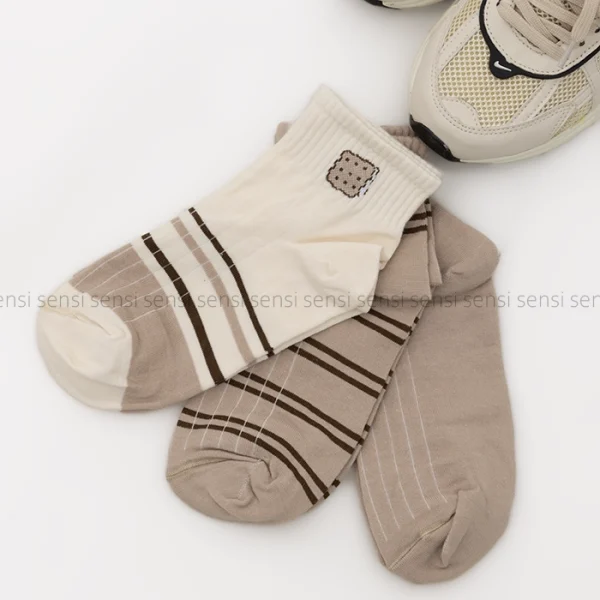 جوراب طرح دار نیم ساق پنبه کد1004919